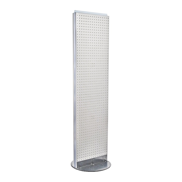 Azar Displays 2-Sided Pegboard Floor Revolving Display Panel Size:16"W x 60"H 700250-WHT - main